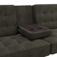 Queer Eye Adalynn Convertible Split Back Futon with Cup Holder, Gray