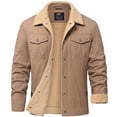 thumbnail image 2 of Xidunhg Men's Winter Trucker Jacket Sherpa Fleece Lined Thick Thermal Warm Work Cargo Coat with Multi Pockets Lapel Collar, 2 of 2