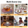 thumbnail image 2 of Anchor Red Round 13 Inch Placemats Set of 8, Modern Navy Blue White Striped Nautical HeatResistant Non Slip Place Mats for Dining Table, Wipeable Braided Kitchen Table Mats for Housewarming, 2 of 9