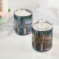 thumbnail image 2 of Yayeee 4 Pack Qtip Holder Bathroom Cotton Swab Canister with Lid Clear Dispenser Set, Blue Floral Window, 2 of 6