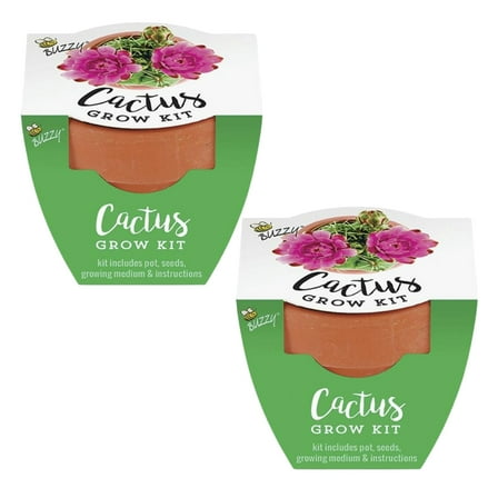 (2) Floral Grow Pot Kit Indoor & Outdoor Seed Starter Grow Kit Cactus Set Includes Pots, Soil Disks Instructions DIY Home Gardening Gifts Favors Parties for Women Men & CUSTOM Storage Carrier