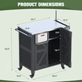 thumbnail image 2 of Betisef Outdoor Kitchen Cart with Stainless Steel Top, Rolling BBQ Prep Table with Storage Cabinet, Foldable Trash Bin & Towel Rack, Portable Grill Cart with Lockable Wheels for Patio Backyard, 2 of 10