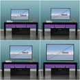 thumbnail image 4 of LEGAHOME TV Stand for 55 Inch TV, Modern High Glossy TV Cabinet with LED Lights, Living Room Entertainment Center TV Console Table with Storage Drawers and Shelves, Black, 4 of 9