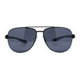 thumbnail image 2 of Mens Xloop 90s Classic Officer Cop Sport Rectangle Metal Sunglasses All Black, 2 of 4