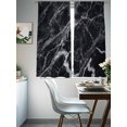 thumbnail image 4 of Abstract Art Sheer Curtains 63 Inches Long 2 Panels Dark Black Marble Texture Modern Simple Light Filtering Semi Sheer Window Curtains Drapes for Bedroom Living Room 52"x63", 4 of 7