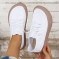 thumbnail image 6 of Women Breathable Knit Slip On Sneakers, Lace Up Walking Shoes, Lightweight Thick Platform Non Slip Comfort Casual Running Trainers White 9.5(43), 6 of 8