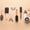 Hair Salon Accessories, variant on Elephant Stock Hair Salon Accessories Wall Art - Horizontal Multi Panel Canvas - Lobby Wall Decor - Fashion And Beauty Multi Panel - Orange And Gray Decor - 25" x 12"