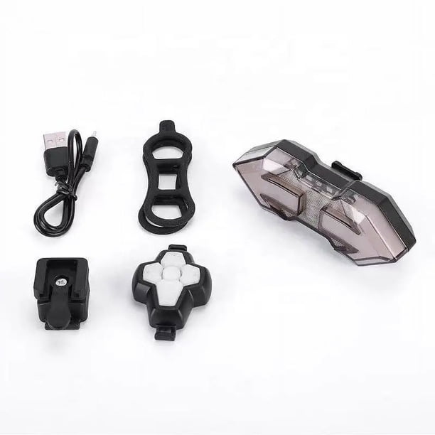 Señales de giro para bicicleta, luz trasera brillante para bicicleta con señales de giro, luz trasera LED recargable por USB, intermitentes de bicicleta con control remoto inalámbrico, luz d
