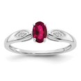 thumbnail image 6 of 14k White Gold Solid Ruby Diamond Band Ring, 6 of 7