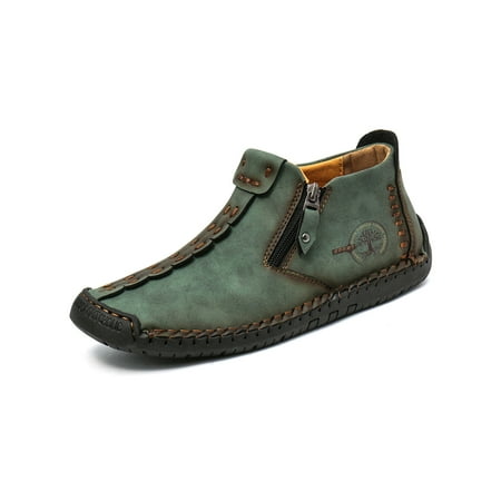 

Audeban Mens Ankle Boots Leather Casual Loafers Outdoor Working Shoes