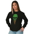 thumbnail image 4 of Cool Melting Skull Ice Cream Cone Plus Size Long Sleeve Graphic Tee Shirt Brisco Brands 3X, 4 of 5