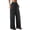 Dark Gray, variant on Women's Striped Linen Wide Leg Pants,Elastic Waist Drawstring Casual Palazzo Trousers