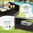 thumbnail image 5 of Gymax 4PCS Outdoor Conversation Set Patio PE Rattan Set w/ Glass Table & Sofa Cushions Black, 5 of 10