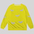 thumbnail image 4 of Tiijoy Halloween Sweatshirts for Girls Bat Print Cozy Crewneck Pullover, Yellow, Sizes 5-14, 4 of 4