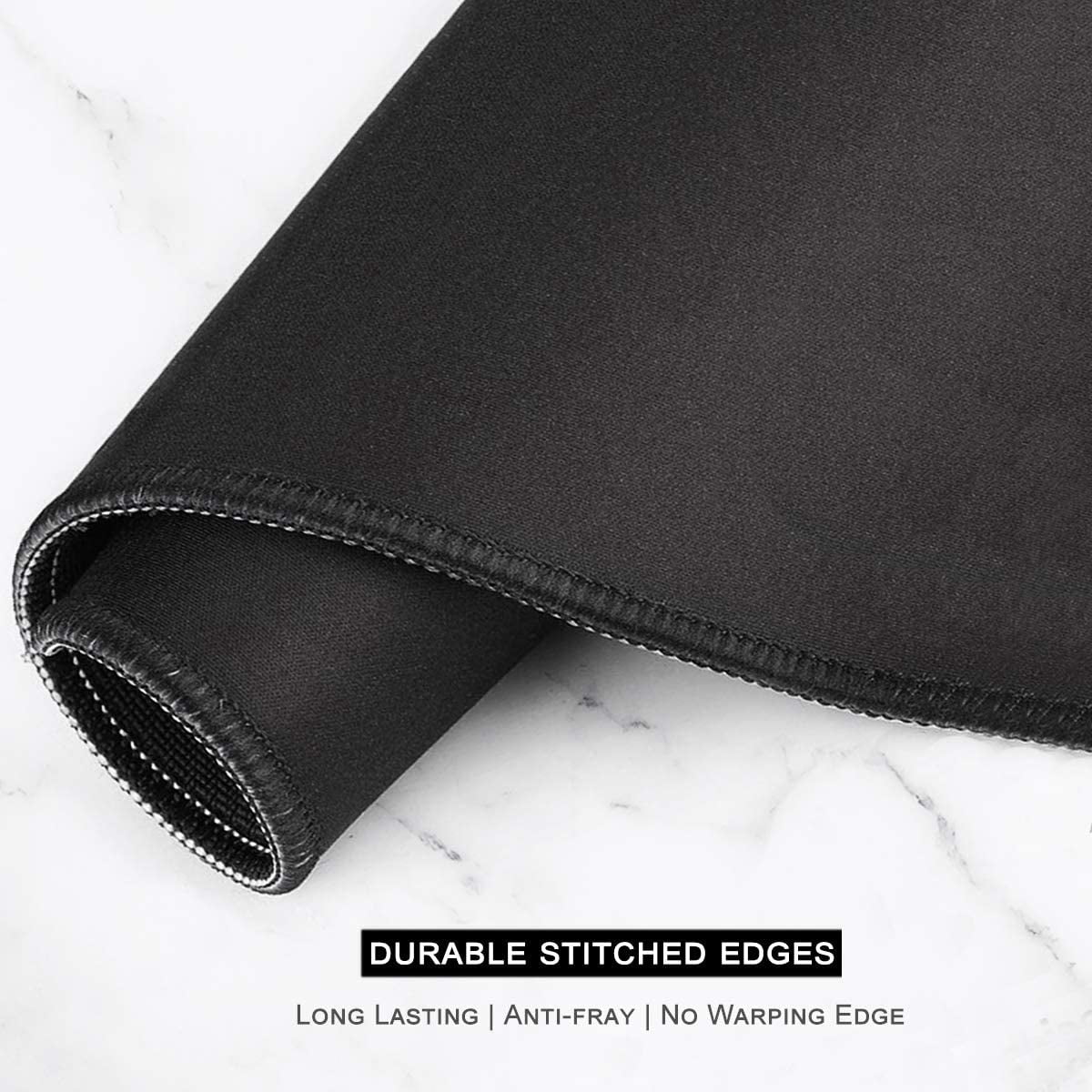 Large Mouse Pad, Full Desk XXL Extended Gaming Mouse Pad 35 x 15 Inch, Waterproof Desk Mat w/Stitched Edge, Non-Slip Laptop Computer Keyboard Pad for Office & Home, White Gray Marble Design