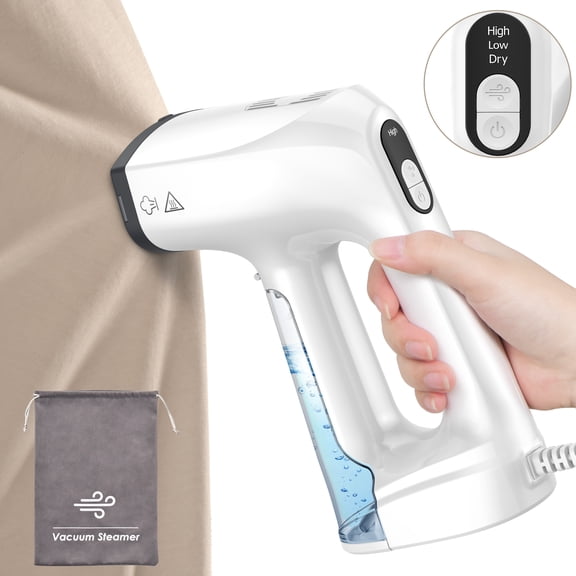 Vacuum Steamer for Clothes, 3500Pa Suction Clothes Steamer Handheld, 2-in-1 Steamer & Iron Garment Steamer, 3 Modes & 360° Leak-proof Technology Fabric Steamer for Wrinkle Removal (for 110-120V)