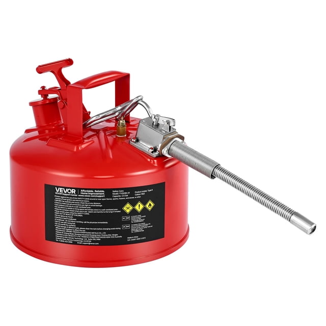 Contenedor metálico de seguridad VEVOR 9,5 L tipo II rojo con apagallamas