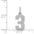 thumbnail image 2 of Collier Pendentif en Argent Sterling 925 Numéro 3 Breloques, 2 of 6