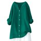 thumbnail image 1 of Blusa holgada con botones para mujer: camisa de manga larga y color liso, top informal con cuello en V para el trabajo o el fin de semana, tallas S-5XL., 1 of 4