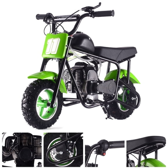 49CC Mini Bike, 2-Stroke Dirt Bike, 20Mph, 25Mile Range, Dual Fenders, 110/50-6.5 Tires, After-Sales Support