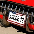 thumbnail image 5 of License Plate Frame USA Flag Red White Blue Patriotic Funny License Plates 2 Pieces July 4th Quality Aluminum Metal License Plate Cover for Women Men US Vehicles Standard, 5 of 6