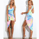 thumbnail image 2 of Vestido de mujer Vestido de playa sin mangas con estampado degradado Vestido irregular, XL Vogacara AP002091-04, 2 of 7