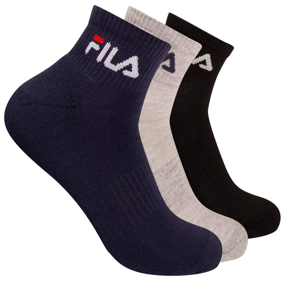 Fila Men's 3-Pack Heritage Aerated Mesh Body Quarter Socks Navy ...