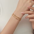 thumbnail image 2 of Pulsera de acero inoxidable con cadena de serpiente en capas para mujer, 2 of 3