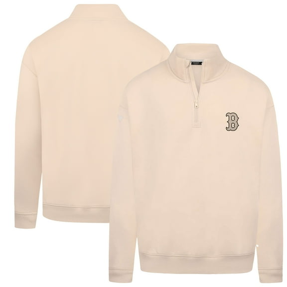 Men's Levelwear Khaki Boston Red Sox Murray Quarter-Zip Sweatshirt