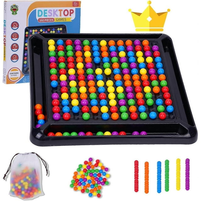 (168 Beads)48-241Pcs Beads Intellectual Chessboard Strategy Board Games Chess Board for Kids & Adults
