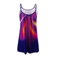 thumbnail image 5 of Robe d'Été Sans Manches pour Femmes Mini Robe de Plage Bretelles Spaghetti Ajustables Robe Plissée Ample Imprimé Bohème Robe de Soleil, 5 of 5