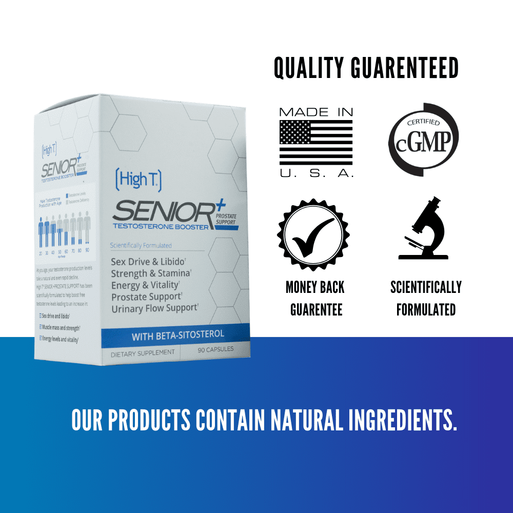 High T Senior+ Prostate & Testosterone Support Natural Testosterone Support 90 Capsules