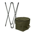 thumbnail image 6 of Household Essentials Thermal Standing Cooler with Travel Bag, Heavy-Duty Polyester, Black Powder Coated Steel Legs, Leak-Resistant PE Liner, Zippered Lid and Quick Access Top, Foldable, Olive Green, 6 of 11