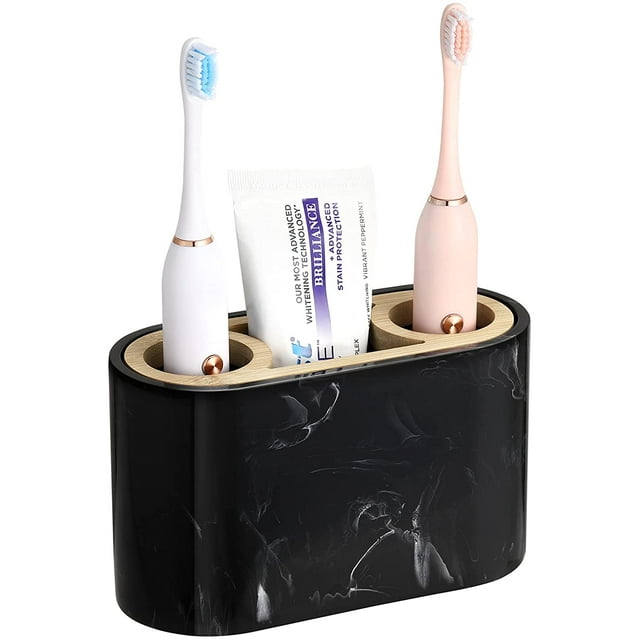 Shinowa Toothbrush Holder,Premium Toothbrush Organizer,Bathroom Storage Organizer for Electric Toothbrush, Toothpaste, Razor, Comb, Ink Black