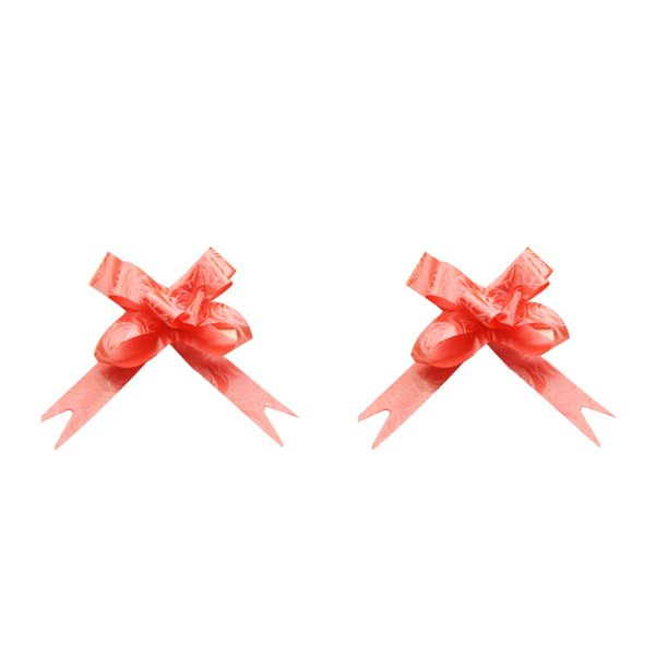 Yuarrent 200 Pieces Packing Pull Bow Ribbons Decor Wrapping Party Style Reusable DIY Decoration Supplies Present for Birthday Saving Time Rosa roja 2Conjunto