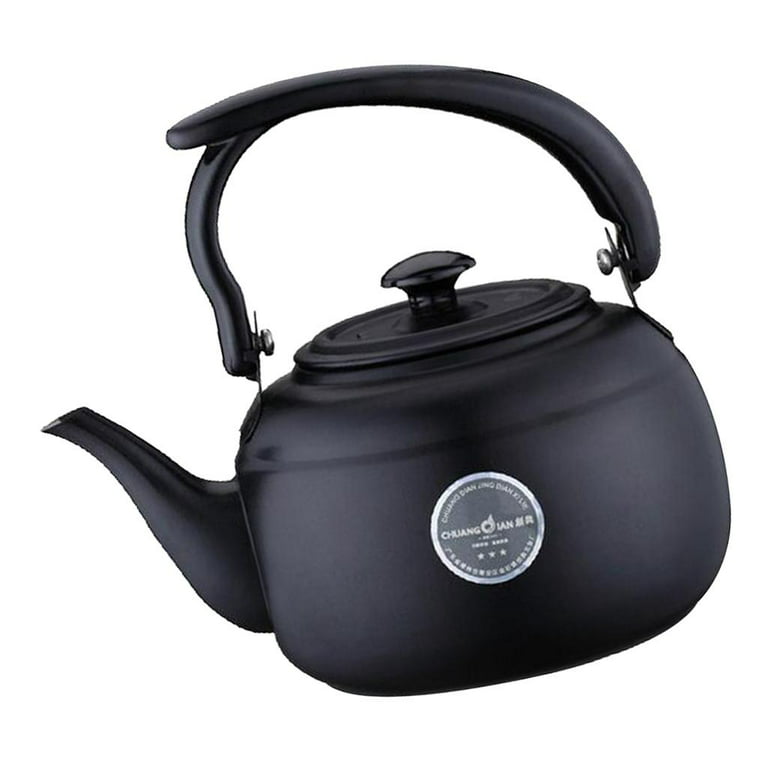 Teapot Stainless Induction Stovetop Tea Pot Office Hot Water Fast Boiling, Best Gift for Tea Lover, 2 Colors to Choose Black, Size: 5X10.5cm