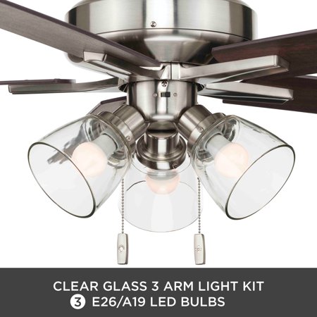 BETTER HOMES & GARDENS 52″ BRONZE TRANSITIONAL CEILING FAN, 5 REVERSIBLE BLADES, 3 LED BULBS INCLUDED