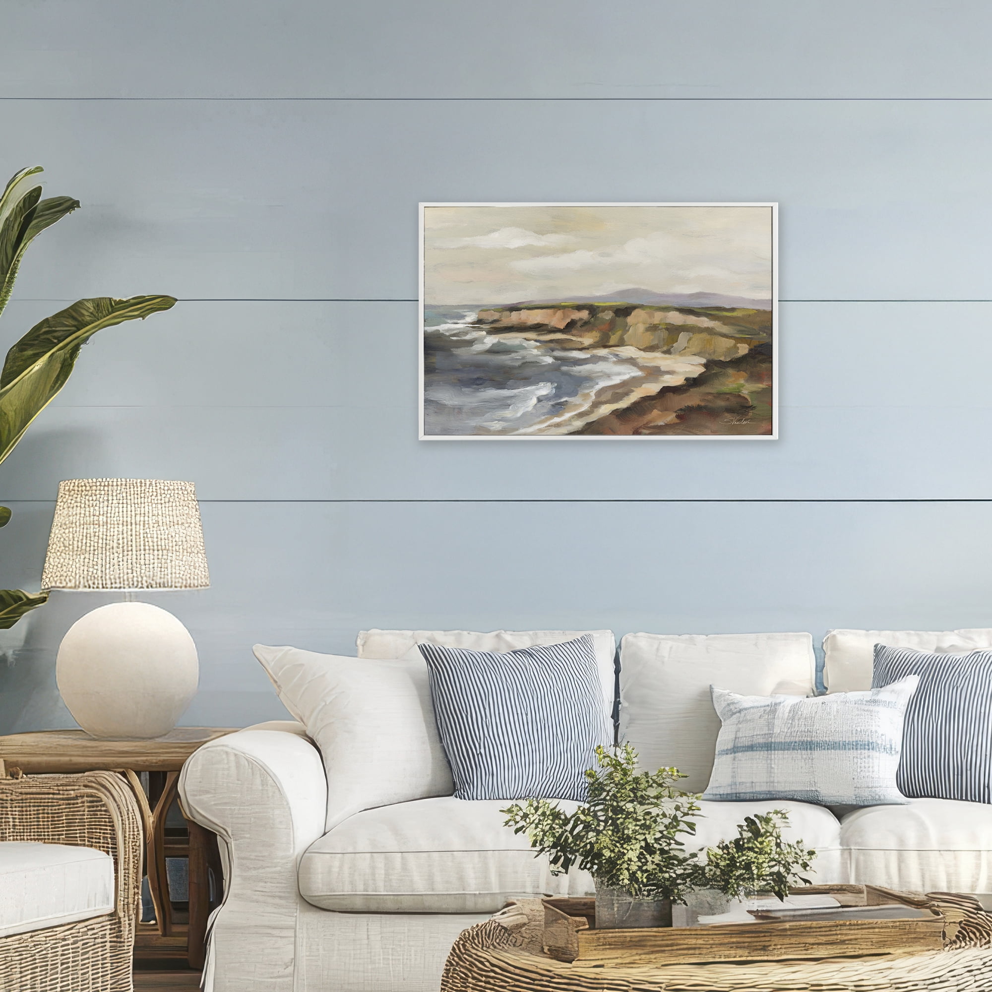 Stupell Industries Rocky Coast Expression White Framed Giclee Art, design by Silvia Vassileva