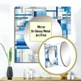 thumbnail image 3 of Designart "Antique Striped Rectangles" 0 Blue Large Square Mirror - Square Bedroom Mirror Printed Wall Decor - Modern Square Printed Wall Mirror Art, 3 of 5