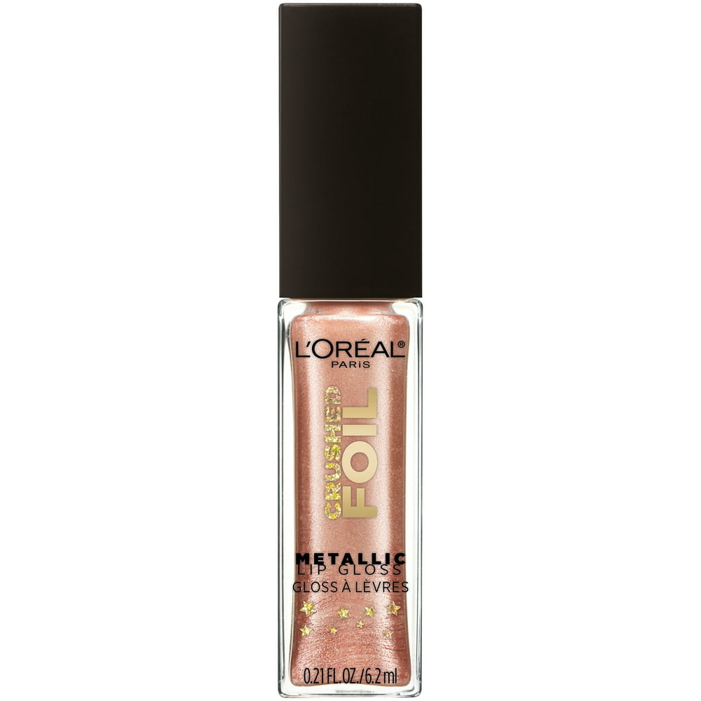 L'Oreal Paris Crushed Foils Metallic Lip Gloss, Luster