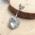 thumbnail image 4 of Anillo de Ombligo YONGSHENG Plata Esterlina S925 Corazón Circón Cuerpo Piercing, 4 of 5
