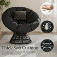 thumbnail image 5 of CZMJY Indoor Papasan Chairs with Thick Tufted Cushions and Frame, Swivel Wicker Ergonomic Lounge Reading Chairs for Living Room/Bedroom, Black, 5 of 11