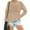 Khaki, variant on WILLBEST hoodies Womens Daily Home Outdoor Workout Solid Long Sleeve O Neck T Shirt Top Printed Sweatshirt mexican hoodie