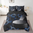 thumbnail image 2 of Homewish Ice Hockey Game 7-Piece Twin Bedding Sets,Modern Geometric Hexagon Bedding Comforter Set,Blue Honeycomb Sheet Sets For Kids,Breathable Home Decor Reversible, 2 of 8