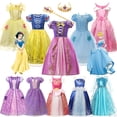 thumbnail image 2 of Vestido de princesa Disney para niñas, disfraz de Rapunzel, Elsa, Anna, Cenicienta, Halloween, fiesta de carnaval, ropa de fantasía para niños, 2 of 5