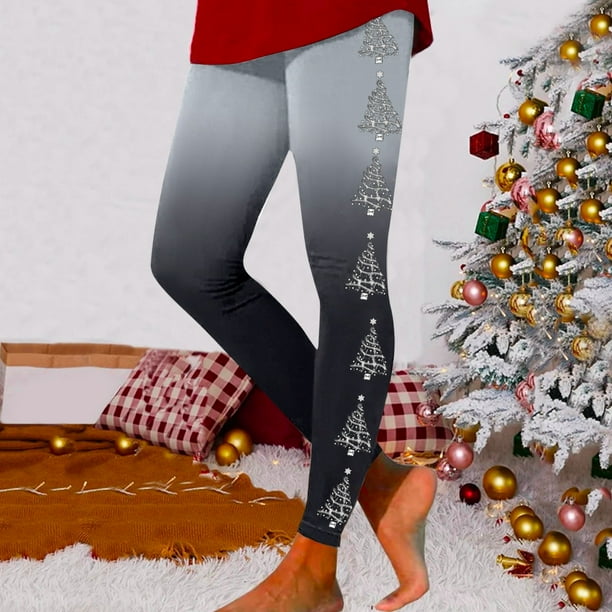MKLEKYY Leggings deportivos para mujer, leggings para entrenamiento, leggings con estampado navideño, pantalones con bloques de color, leggings suaves y elásticos. 4615