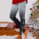 thumbnail image 1 of MKLEKYY Leggings deportivos para mujer, leggings para entrenamiento, leggings con estampado navideño, pantalones con bloques de color, leggings suaves y elásticos. 4615, 1 of 4