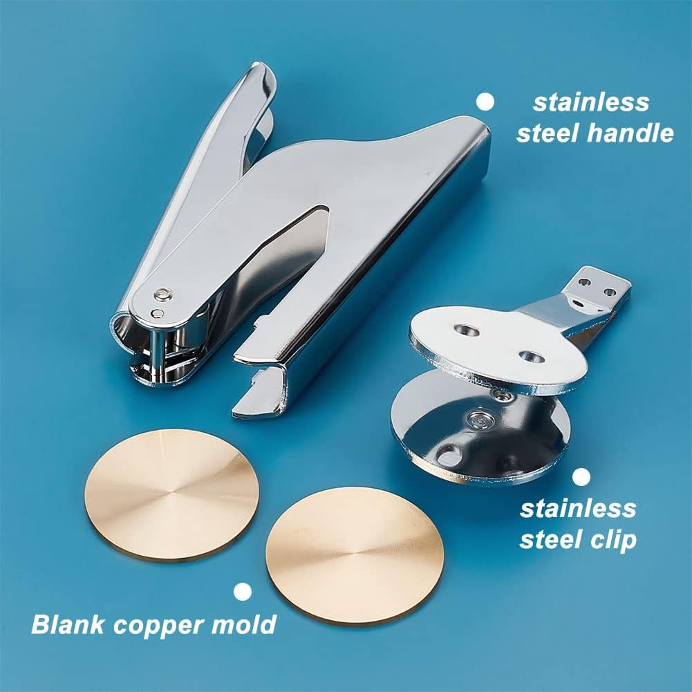 Book Embosser Personalized Stainless Steel Embosser Seal Embosser Personal Seal Embosser Hand-Held Embossing Stamp with 2pcs Blank Steel Disc for Library Books Envelopes Napkins