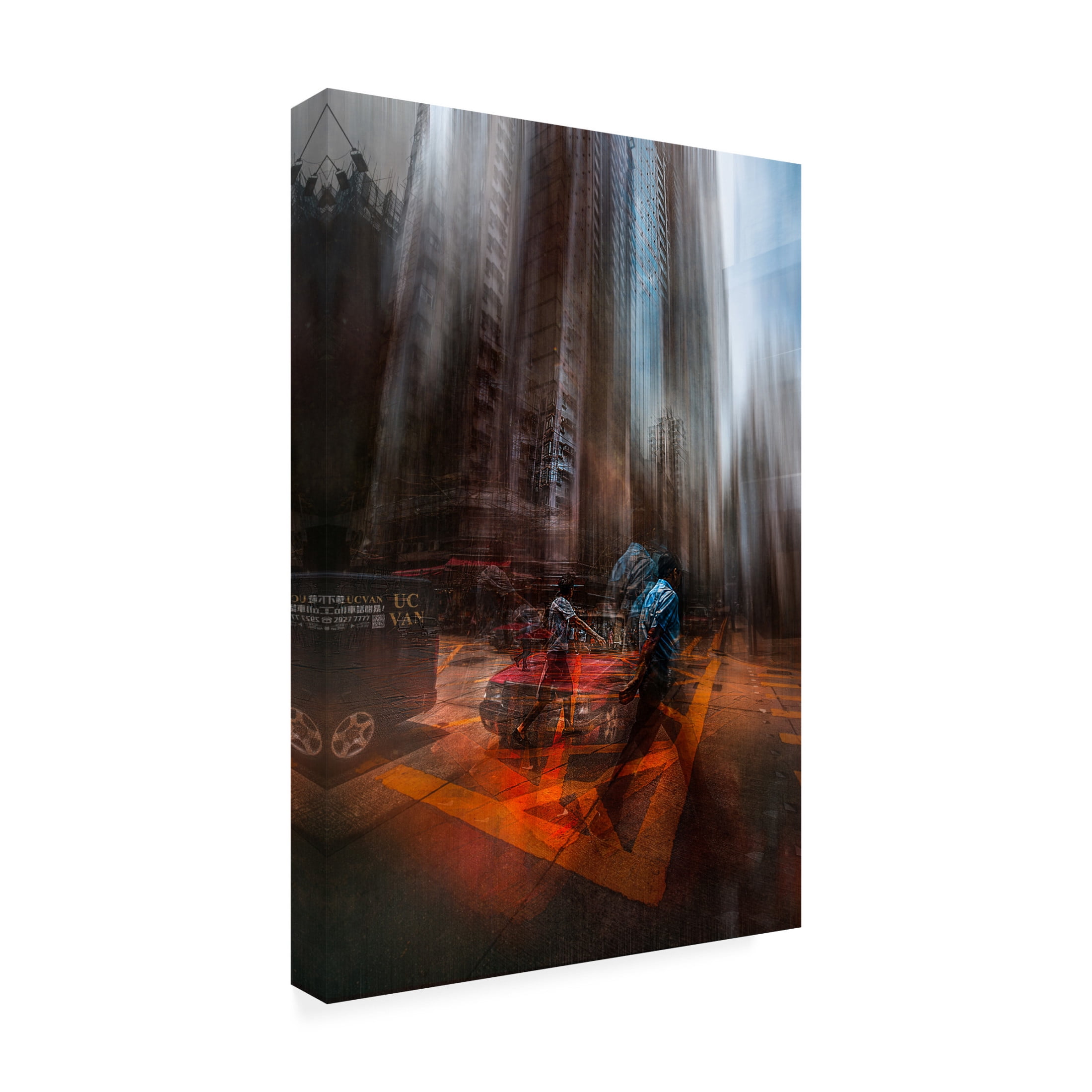 Canvas Wall Art - Carmine Chiriaco 'Chaos In The Streets Of Hk' Wall Art for Living Room, Bedroom, or Office Décor by Trademark Fine Art - 16 x 24 Inches