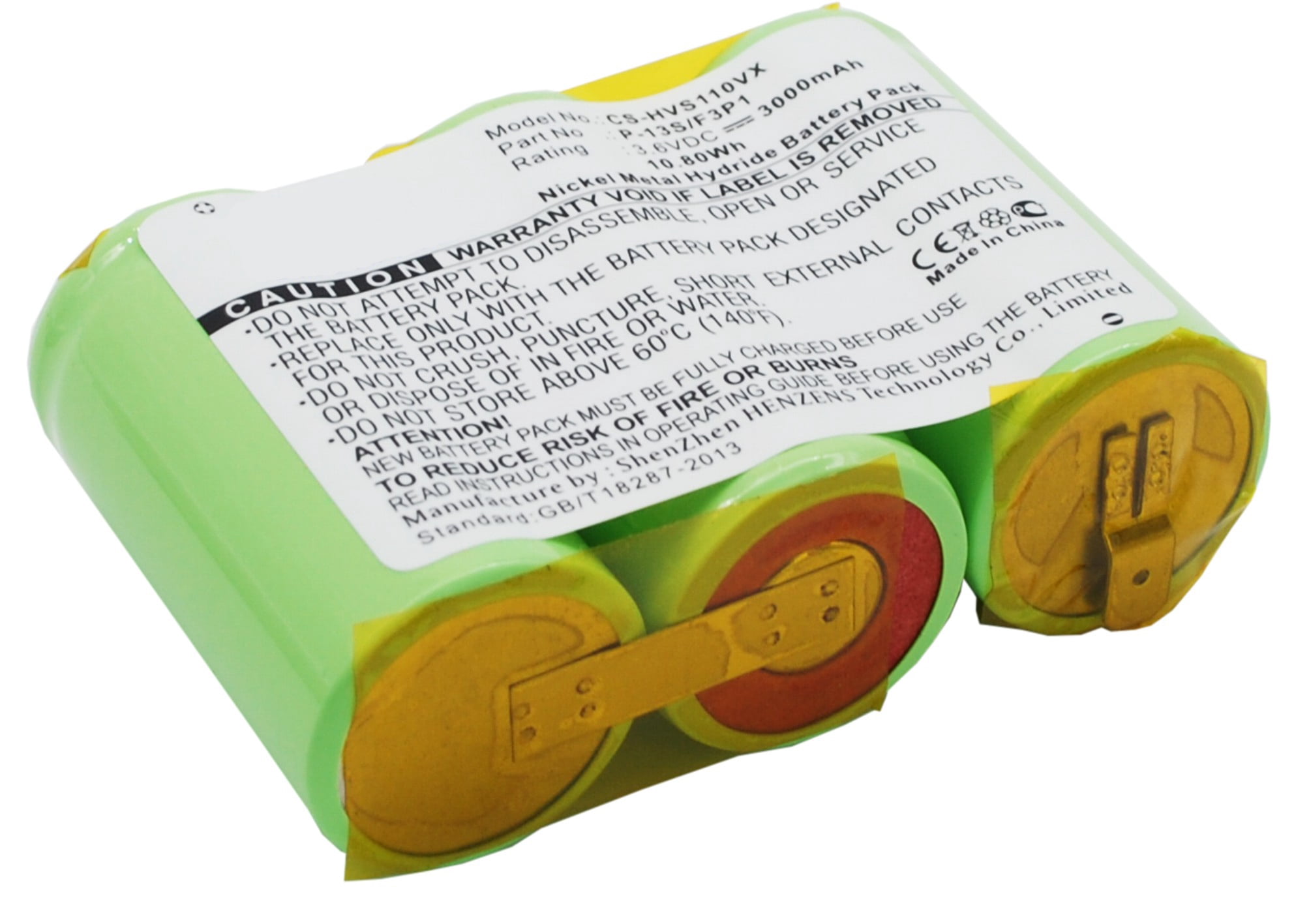 Replacement Battery for Hoover P-13S/F3P1,3000mAh/3.6V